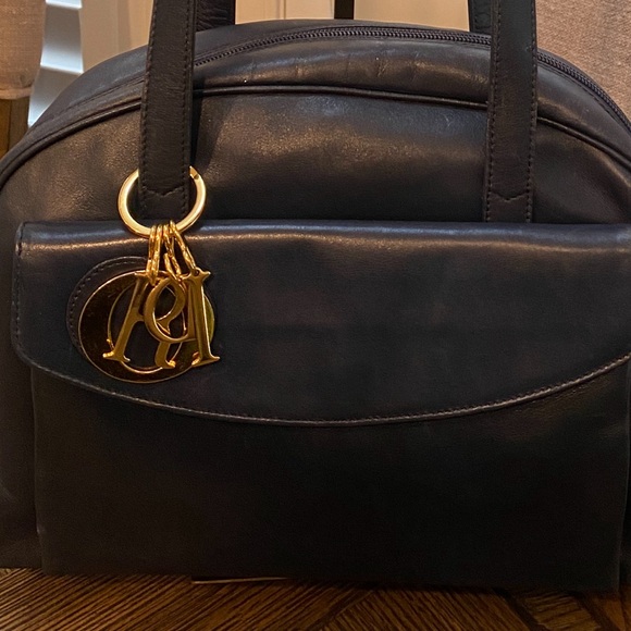 Lady Dior 😱RARE Shoulder bag. EUC. Very Clean. Navy and Red. Handle drop 16” - Picture 3 of 11